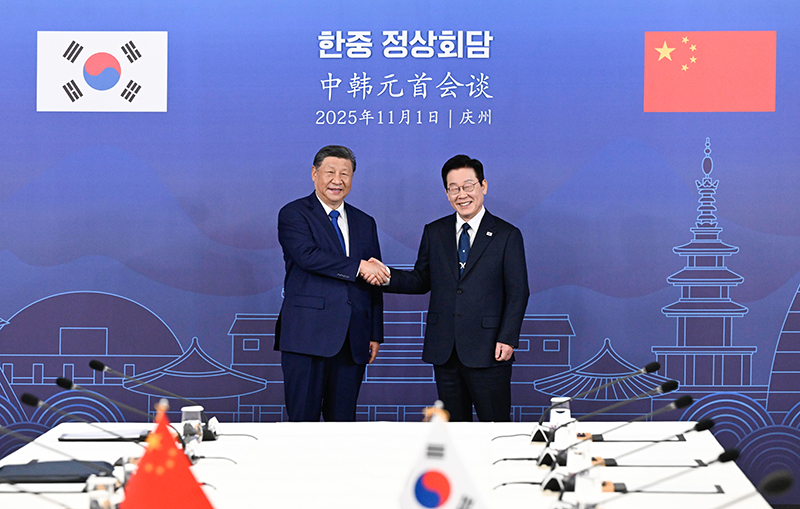 席大大同韩国总统李在明会谈